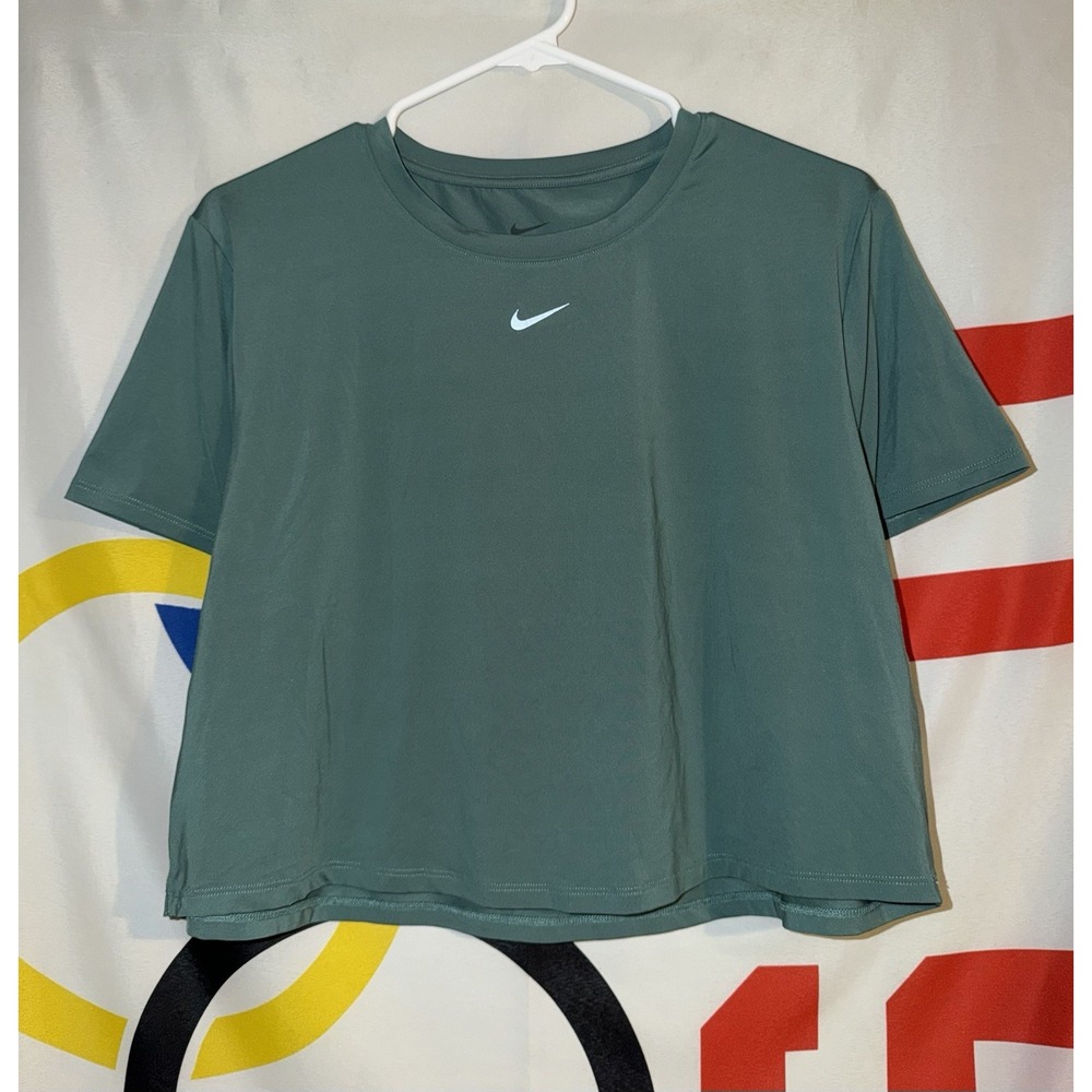 Nike One Dri Fit Cropped T Shirt Womens Large Green